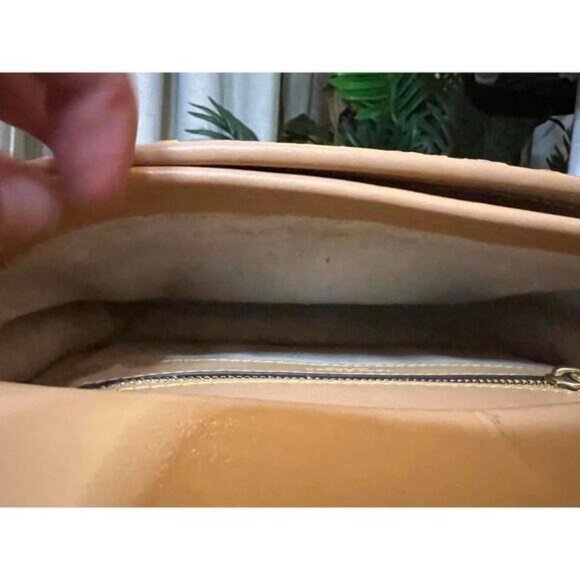 AUTHENTIC TORY BURCH TAN AND PINK AND ORANGE JAMES HANDBAG - Picture 8 of 12